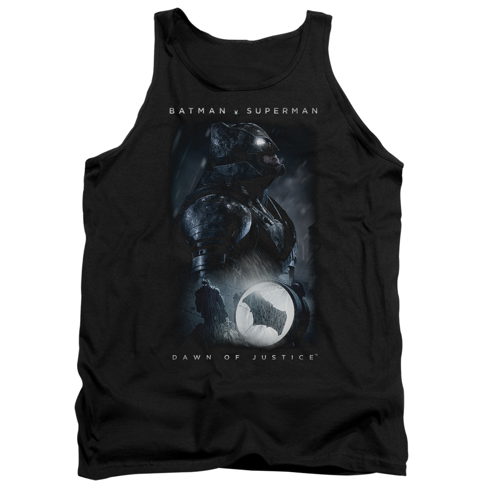 BVS208-TK-2 Batman vs Superman Signal Adult Tank Top, Black - Medium