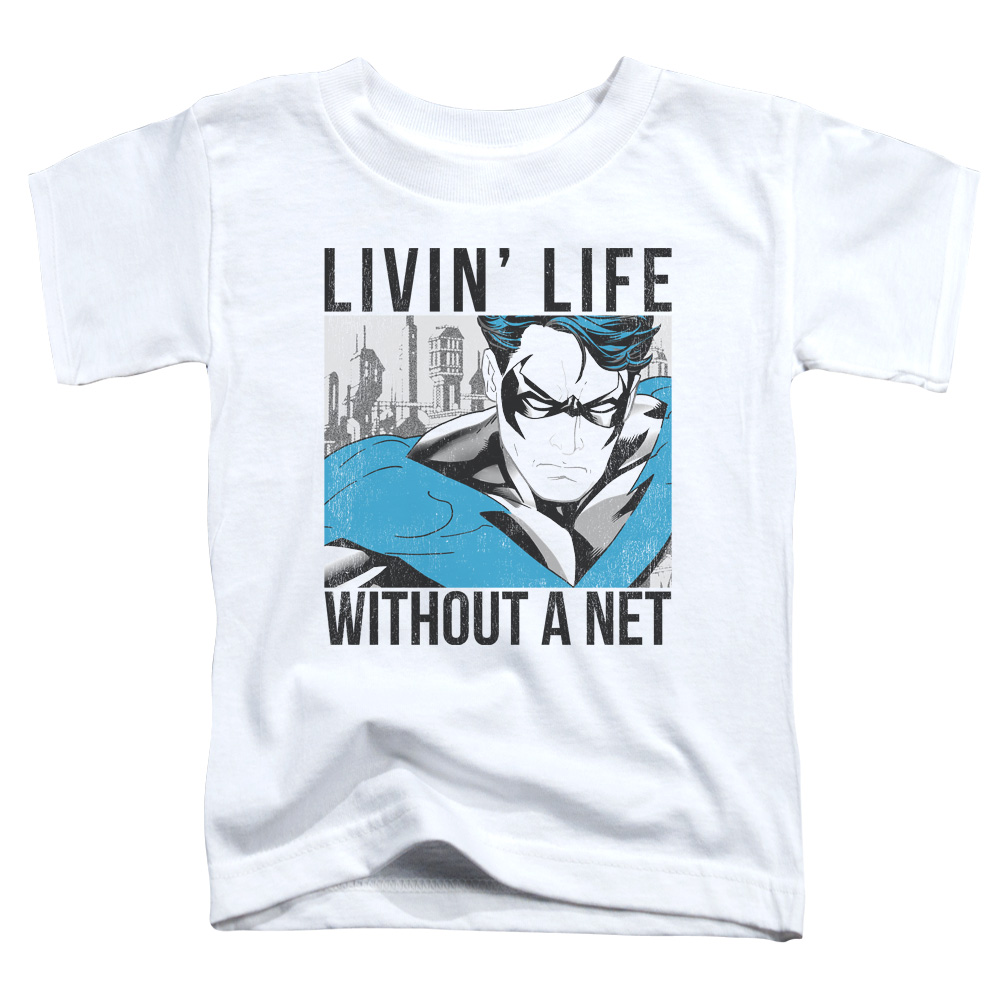 BM2638-TT-2 Batman Without A Net Toddler Short Sleeve T-Shirt, White - Medium 3T