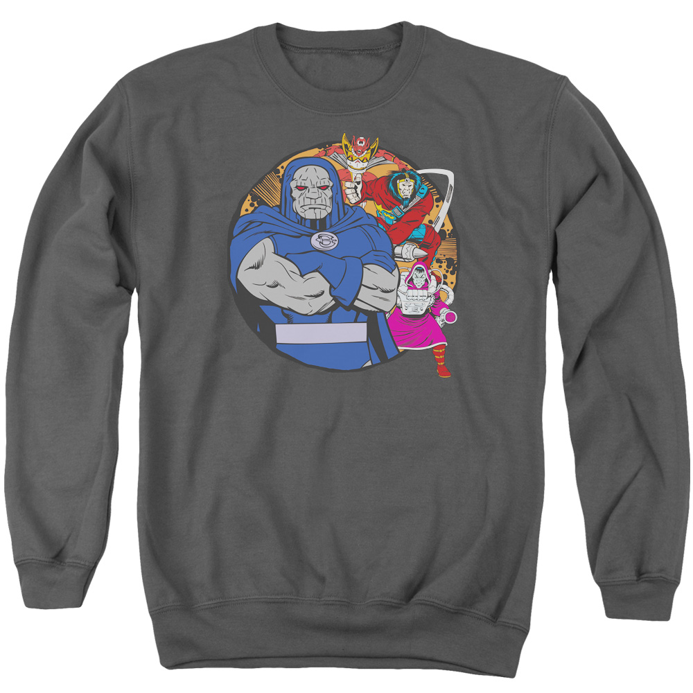 DCO319-AS-2 DC Apokolips Represent Adult Crewneck Sweatshirt, Charcoal - Medium