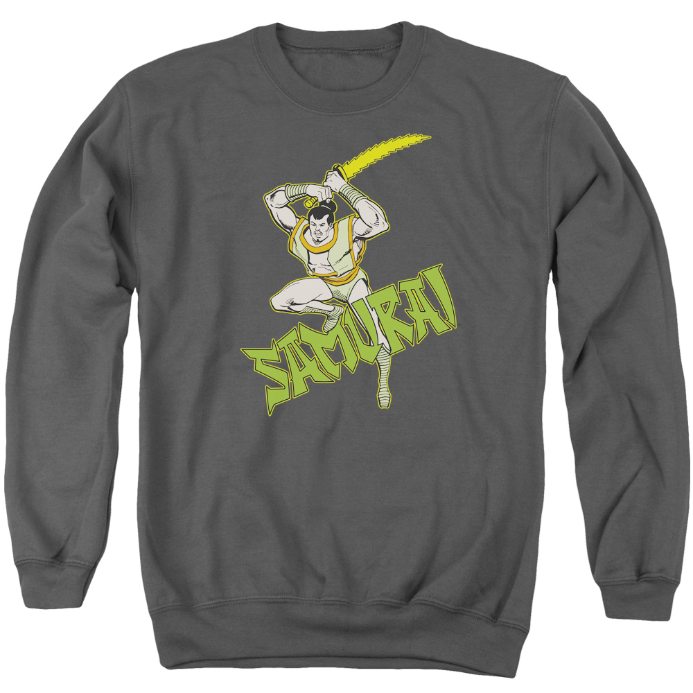 DCO329-AS-1 DC Samurai Adult Crewneck Sweatshirt, Charcoal - Small
