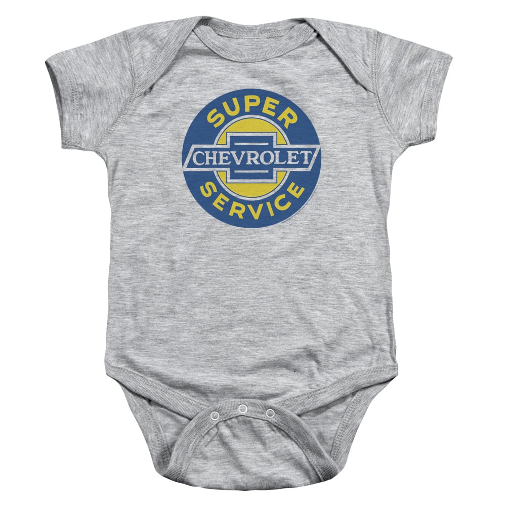 CHV112-SS-2 Chevrolet Chevy Super Service Infant Snapsuit, Athletic Heather - Medium - 12 Month