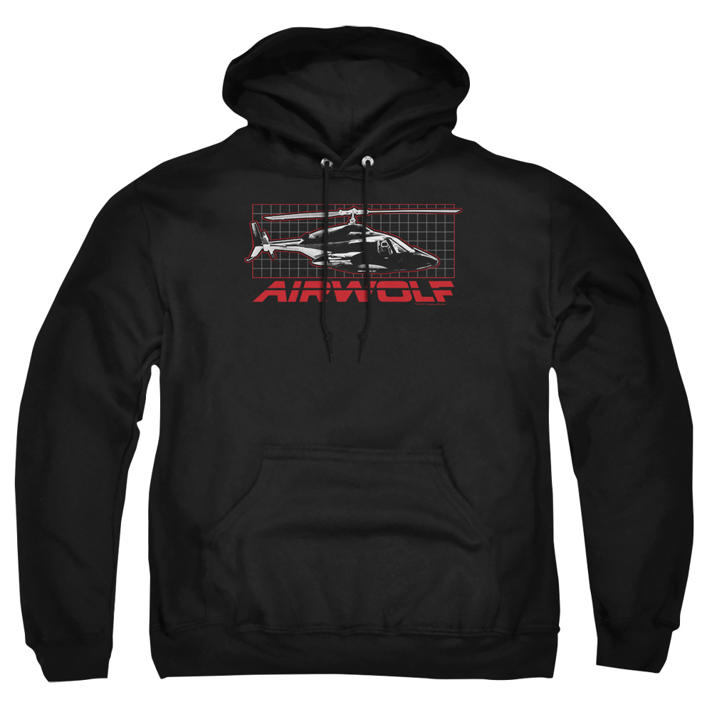 NBC501-AFTH-7 Airwolf Grid Adult Pullover Hoodie, Black - 4X