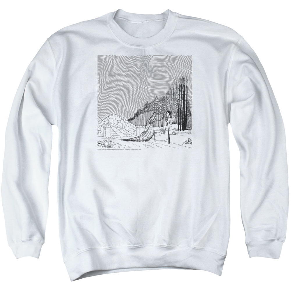 WBM729-AS-2 Corpse Bride My Darling Adult Crewneck Sweatshirt, White - Medium
