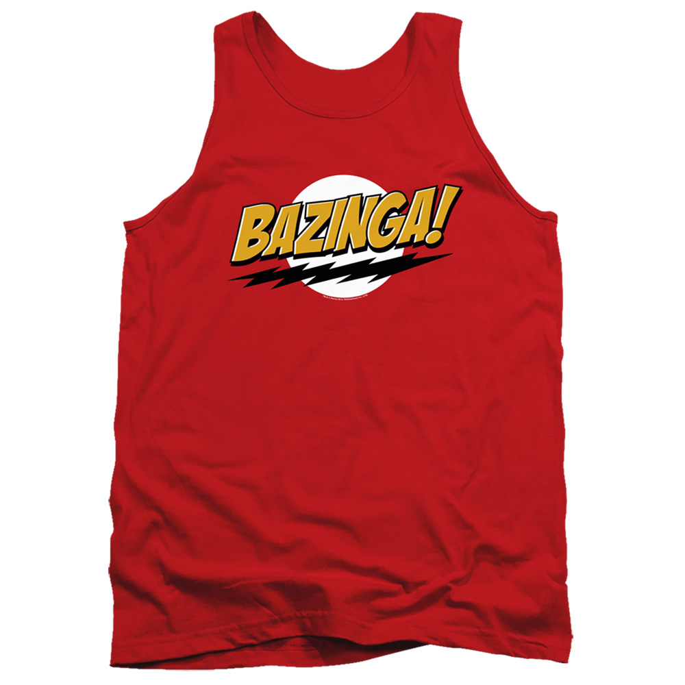 WBT712-TK-3 Big Bang Theory Bazinga Adult Tank Top, Red - Large