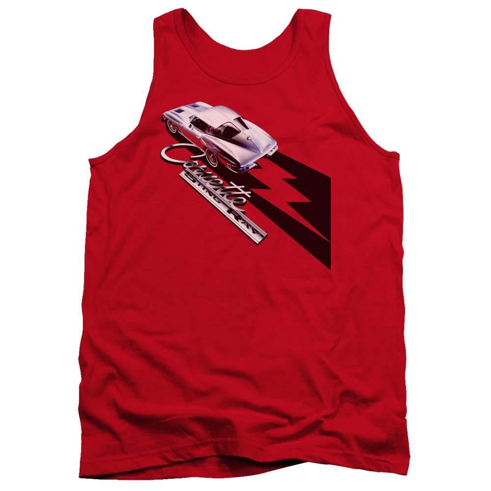 CHV161-TK-3 Chevrolet Split Window Sting Ray Adult Tank Top, Red - Large