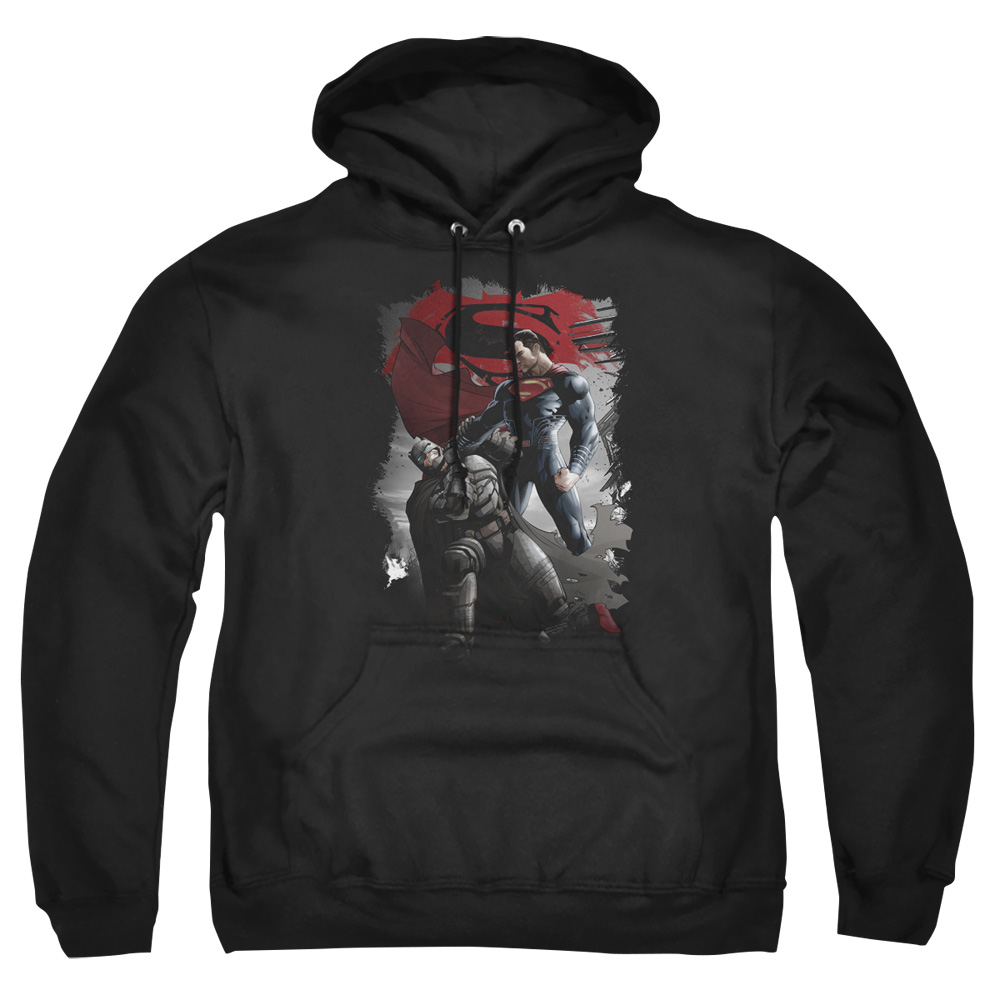 BVS124-AFTH-5 Batman vs Superman Choke Adult Pullover Hoodie, Black - 2X