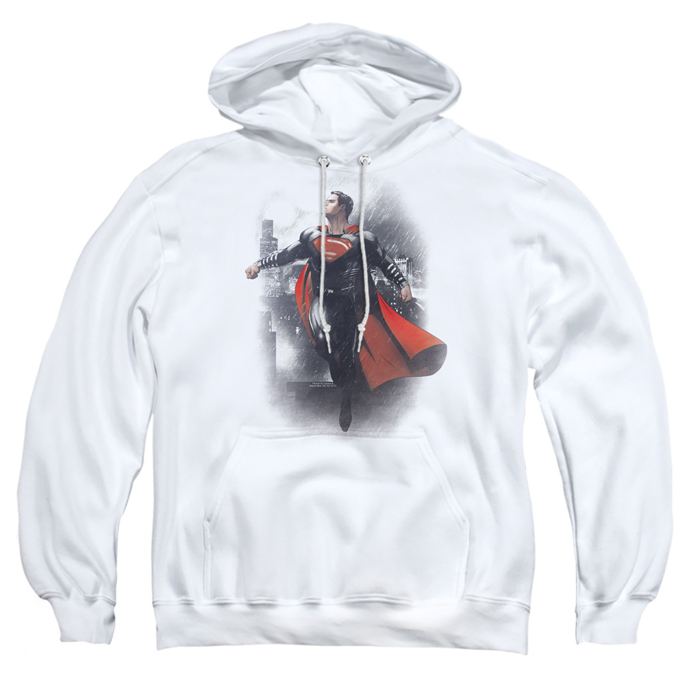 BVS146-AFTH-2 Batman vs Superman A Dawn Adult Pullover Hoodie, White - Medium