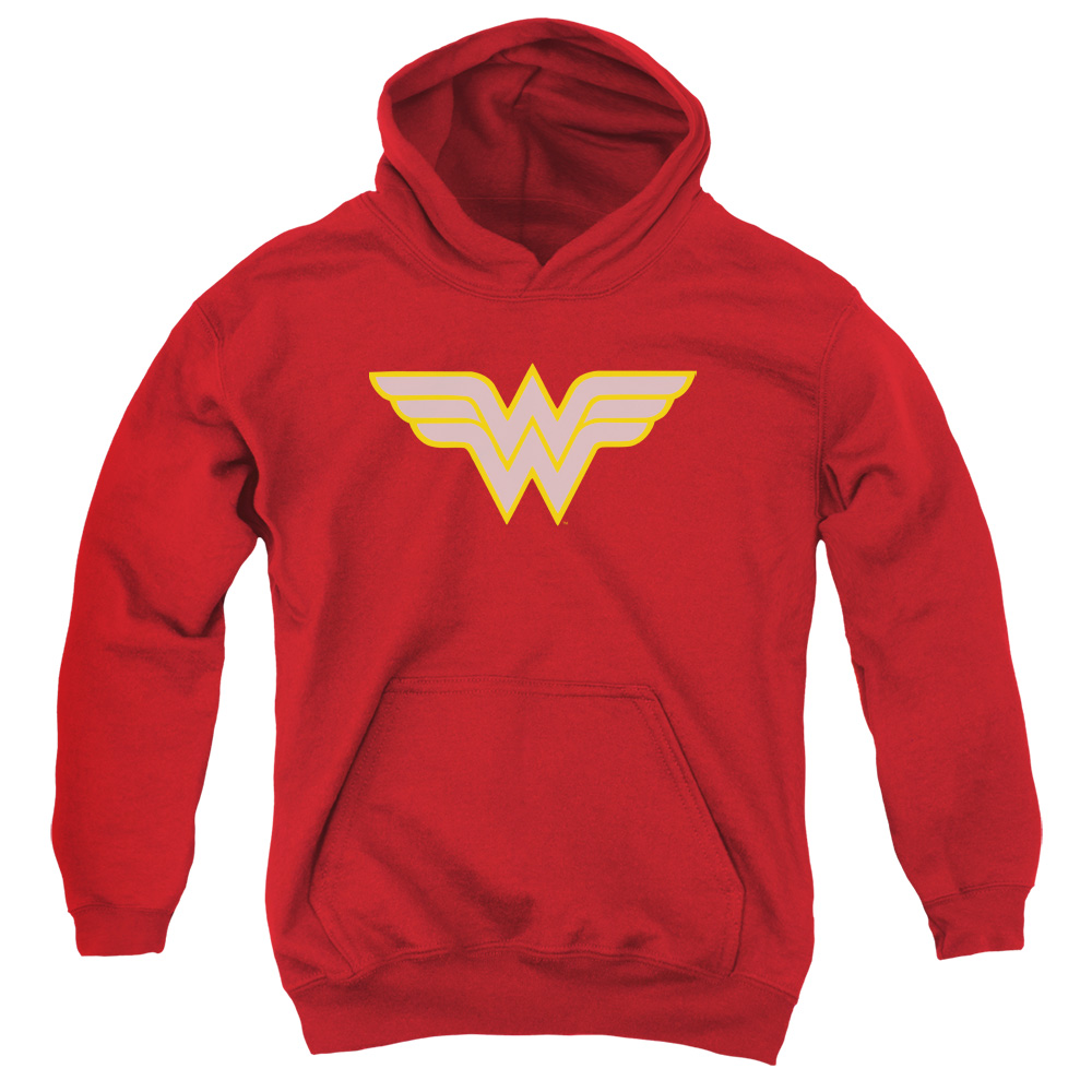 DCO266J-YFTH-4 DC WW Logo Youth Hooded Sweatshirt, Red - Extra Large