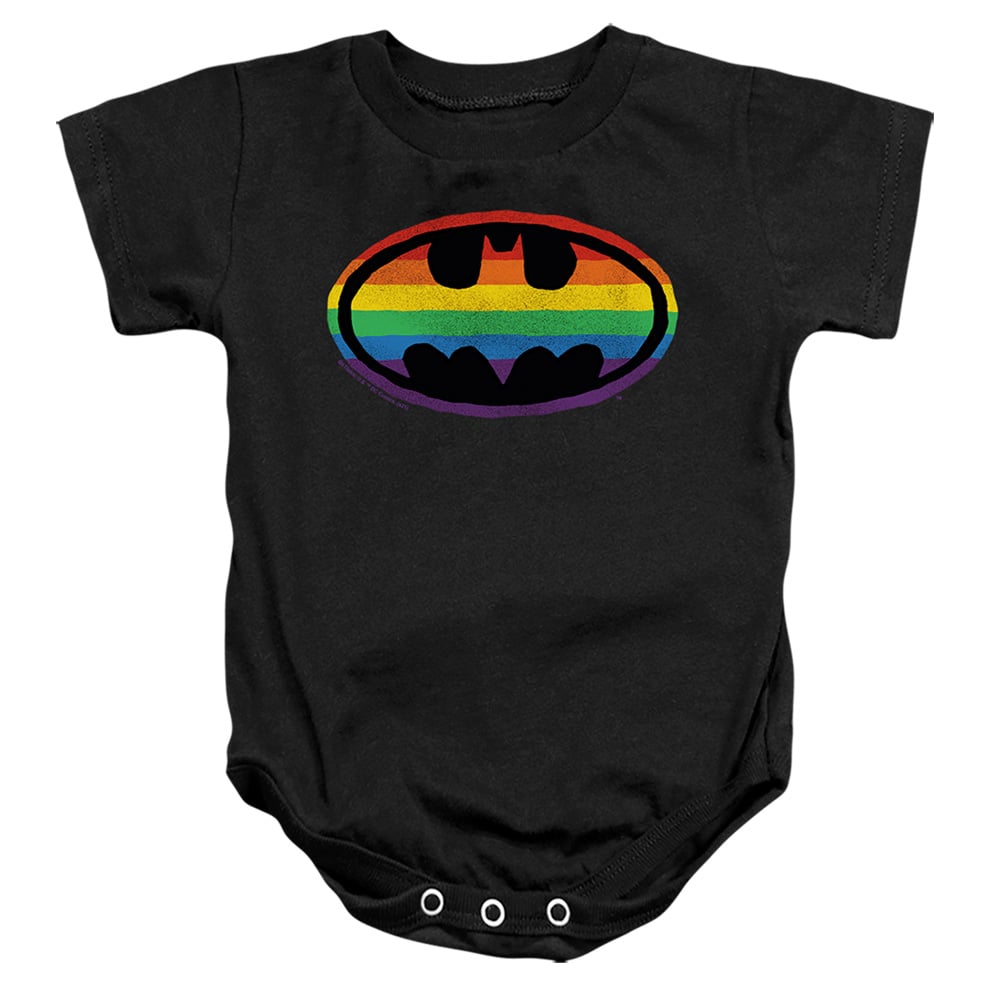 BM3141-SS-2 Batman Rainbow Logo Infant Snapsuit, Black - Medium - 12 Month