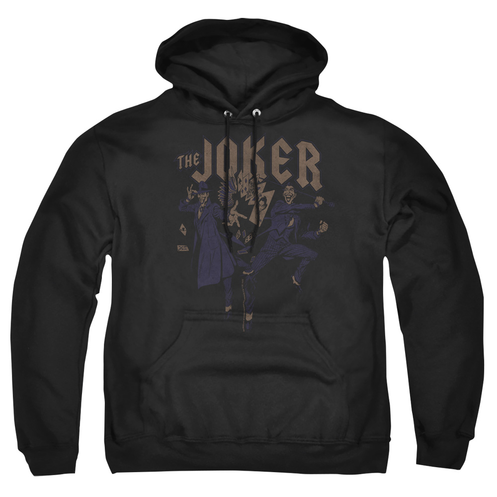 BM3467-AFTH-2 Batman Joker Duo Adult Pullover Hoodie, Black - Medium