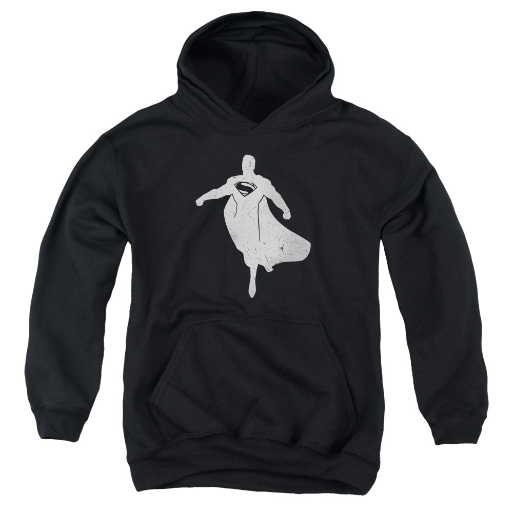 BVS143-YFTH-1 Batman vs Superman Silhouette Youth Hooded Sweatshirt, Black - Small