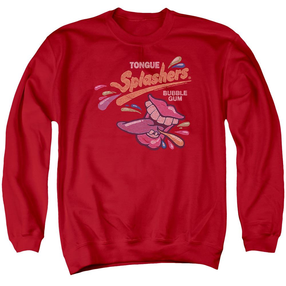 DBL136-AS-2 Dubble Bubble Distress Logo Adult Crewneck Sweatshirt, Red - Medium