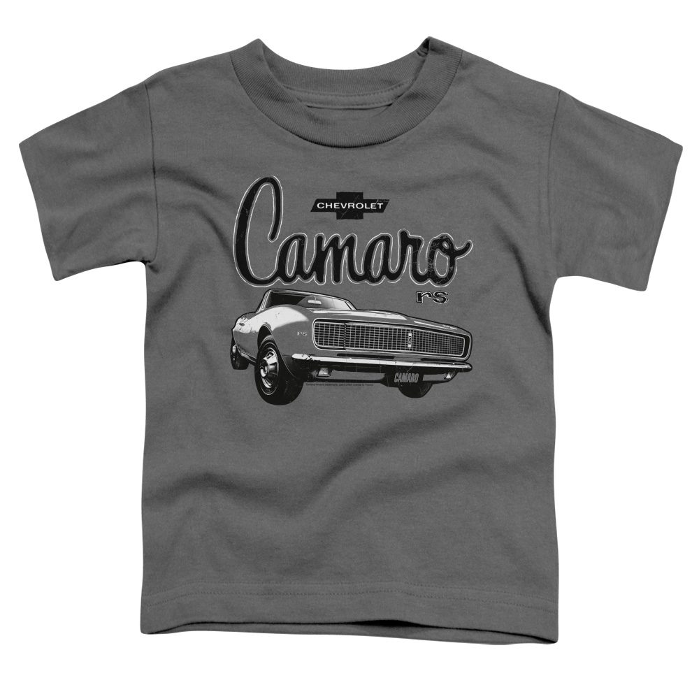 CHV152-TT-2 Chevrolet Script Car Toddler Short Sleeve T-Shirt, Charcoal - Medium 3T