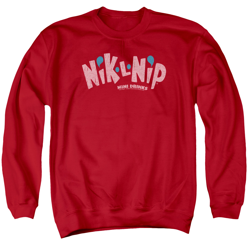 DBL144-AS-3 Dubble Bubble Distressed Logo Adult Crewneck Sweatshirt, Red - Large