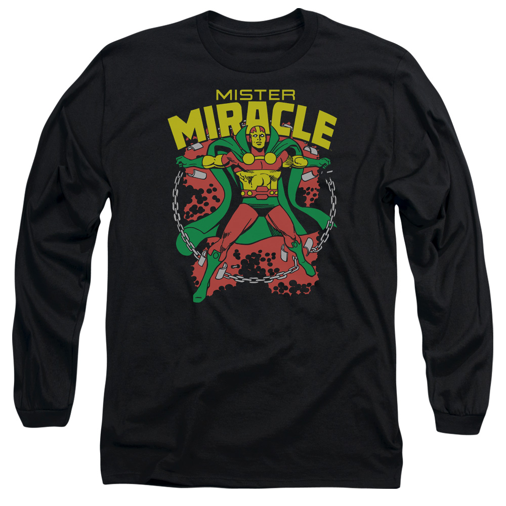 DCO320-AL-2 DC Mr Miracle Adult Long Sleeve T-Shirt, Black - Medium