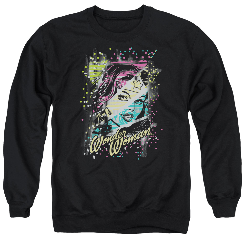 DCO182-AS-2 DC Color Block Adult Crewneck Sweatshirt, Black - Medium