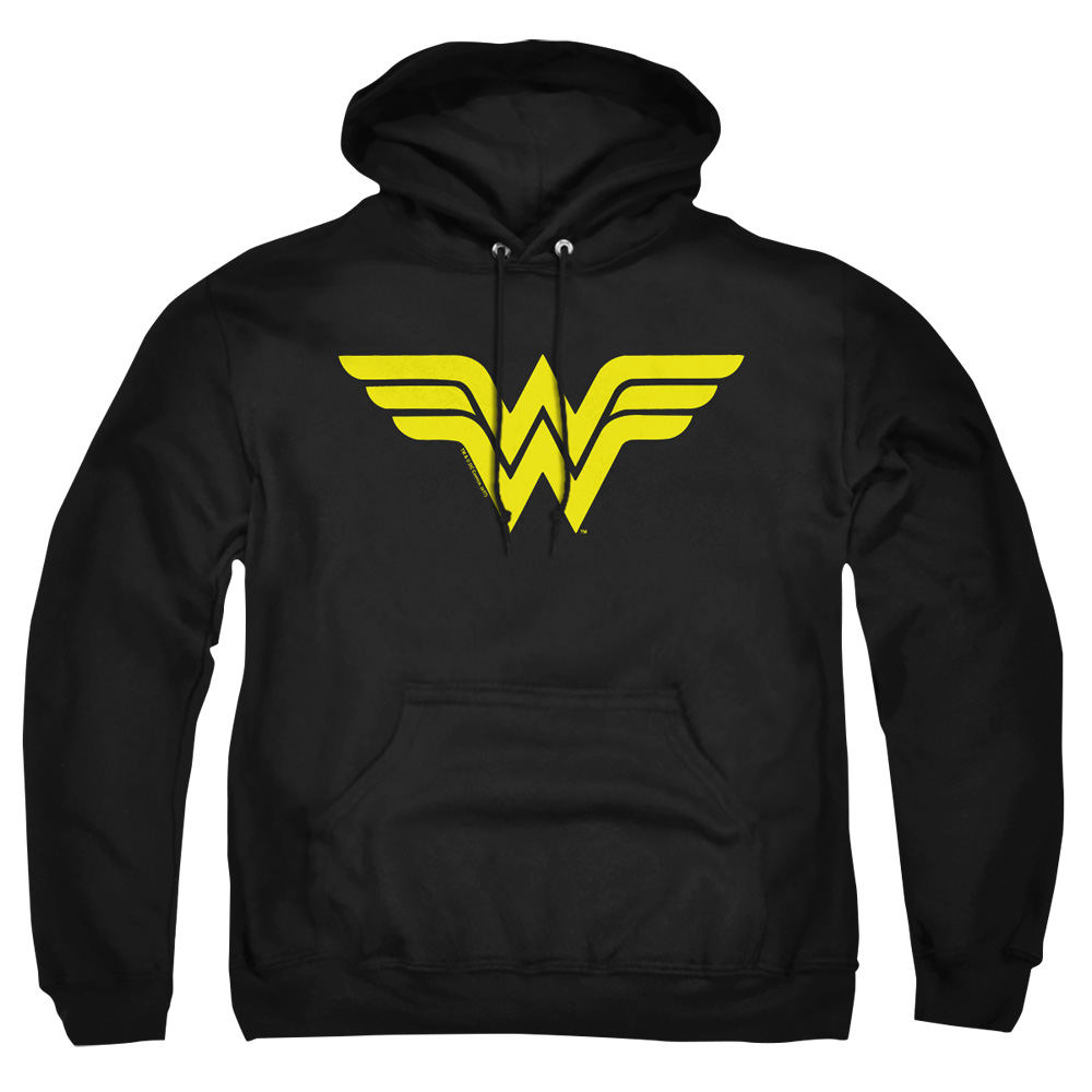 DCO266E-AFTH-2 DC Wonder Woman Logo Adult Pullover Hoodie, Black - Medium