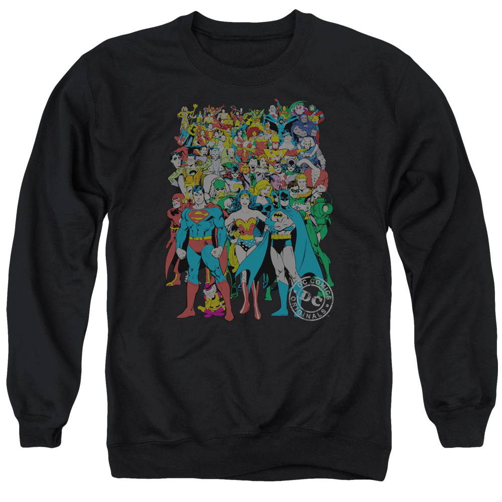 DCO373-AS-2 DC Original Universe Adult Crewneck Sweatshirt, Black - Medium
