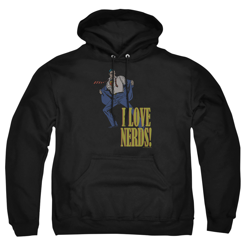 DCO422-AFTH-7 DC I Love Nerds Adult Pullover Hoodie, Black - 4X
