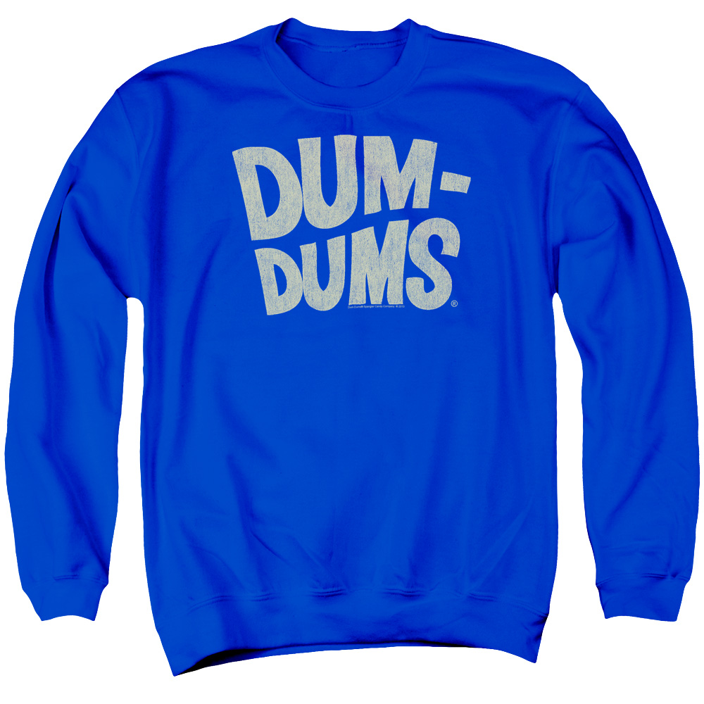 DUM101-AS-2 Dum Dum Distressed Logo Adult Crewneck Sweatshirt, Royal - Medium