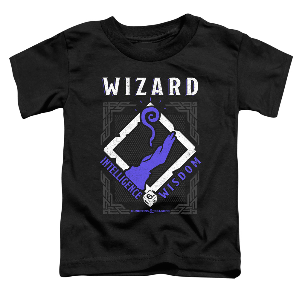 HBRO667-TT-2 Dungeons & Dragons Wizard Toddler Short Sleeve T-Shirt, Black - Medium 3T
