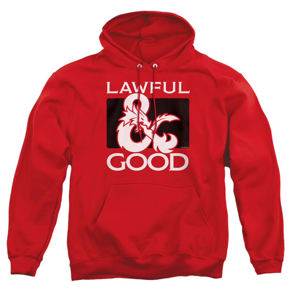 HBRO625-AFTH-2 Dungeons & Dragons Lawful Good Adult Pullover Hoodie, Red - Medium