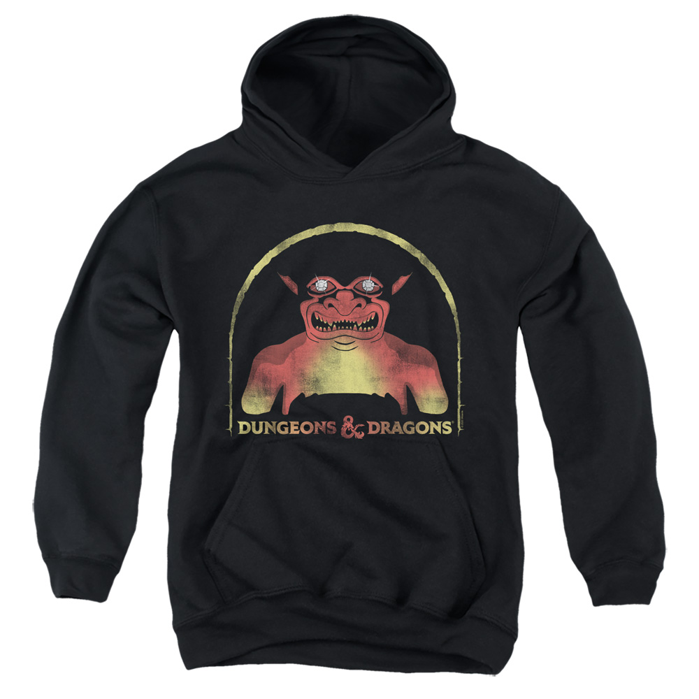HBRO686-YFTH-2 Dungeons & Dragons Old School Youth Hooded Sweatshirt, Black - Medium