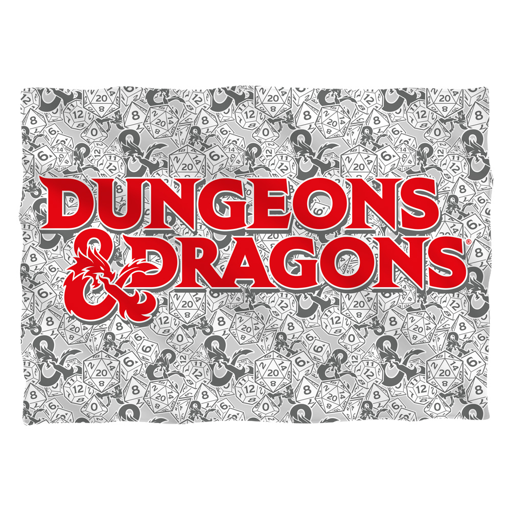 HBRO787-PLO1-20x28 Dungeons & Dragons Cast Your Lot Pillow Case, White - 20 x 28 in.