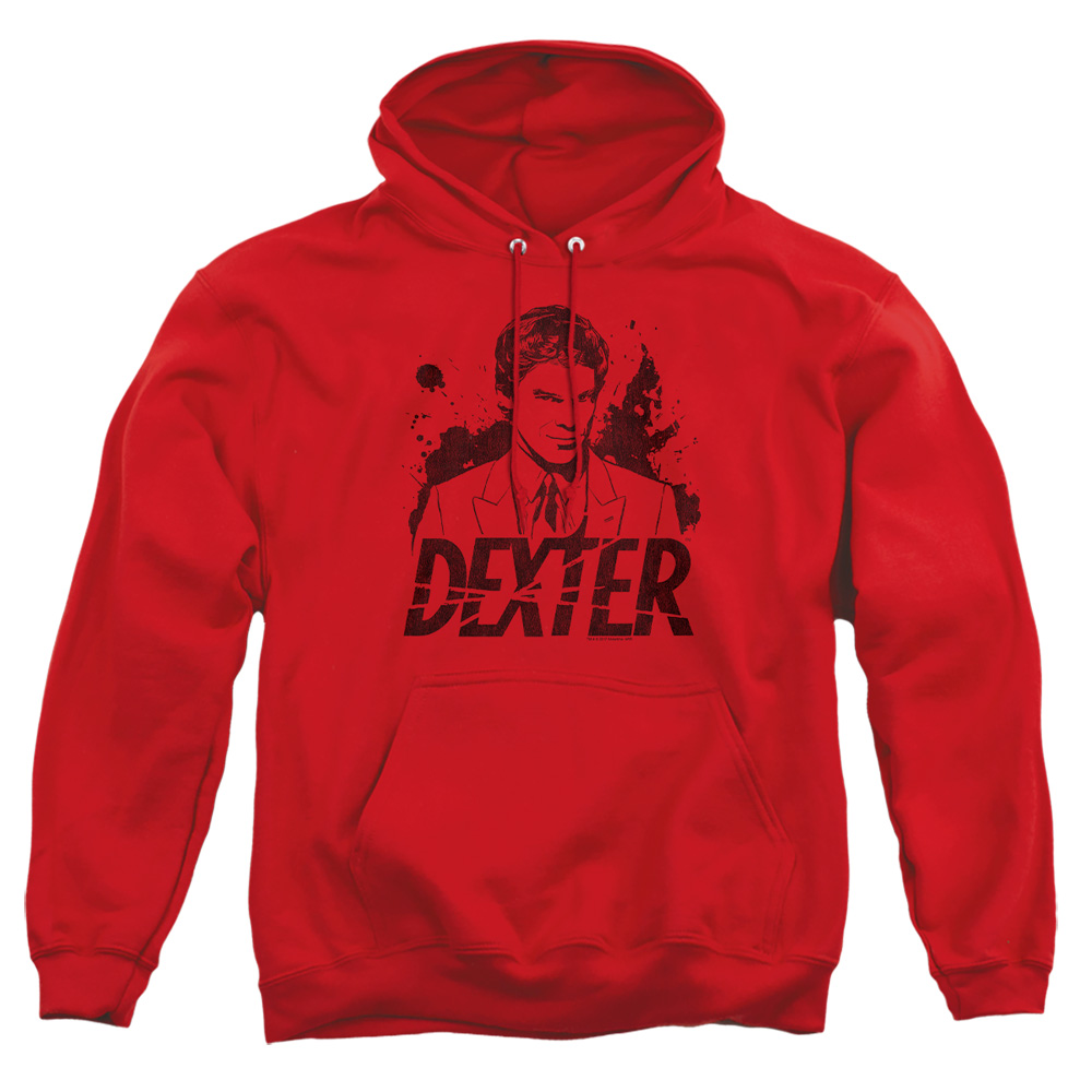 SHO334-AFTH-1 Dexter Splatter Dex Adult Pullover Hoodie, Red - Small
