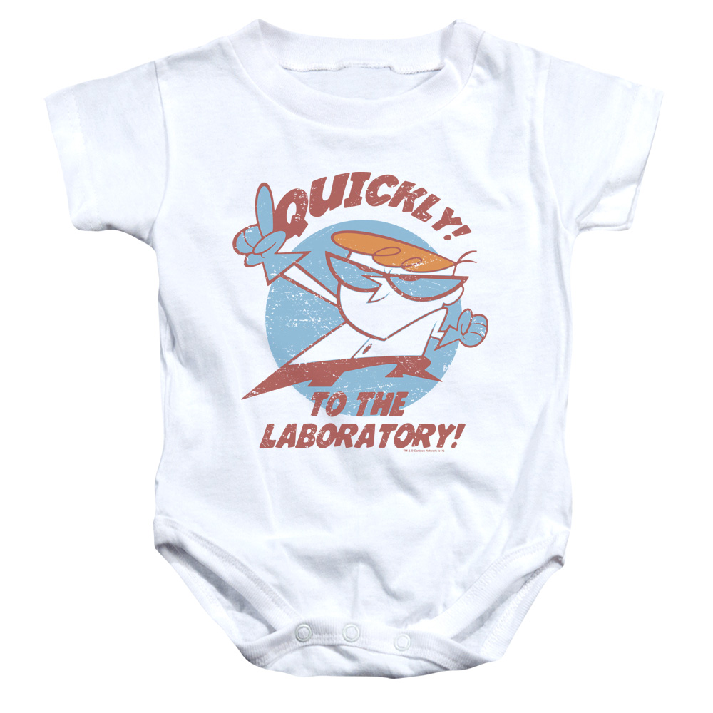 CN358-SS-2 Dexters Laboratory Quickly Infant Snapsuit, White - Medium - 12 Month