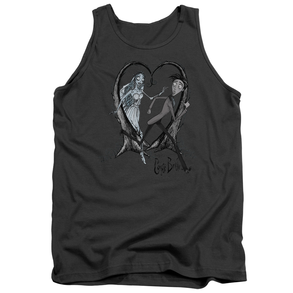 WBM217-TK-3 Corpse Bride Runaway Groom Adult Tank Top, Charcoal - Large
