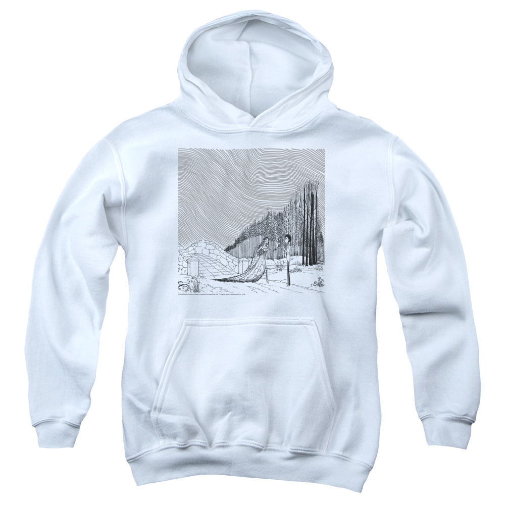 WBM729-YFTH-2 Corpse Bride My Darling Youth Hooded Sweatshirt, White - Medium