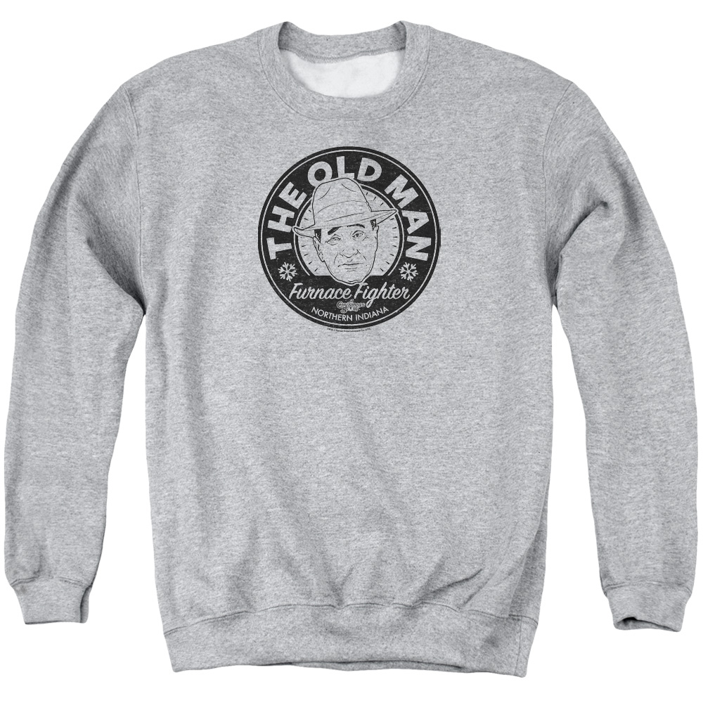 WBM655-AS-2 A Christmas Story The Old Man Adult Crewneck Sweatshirt, Athletic Heather - Medium