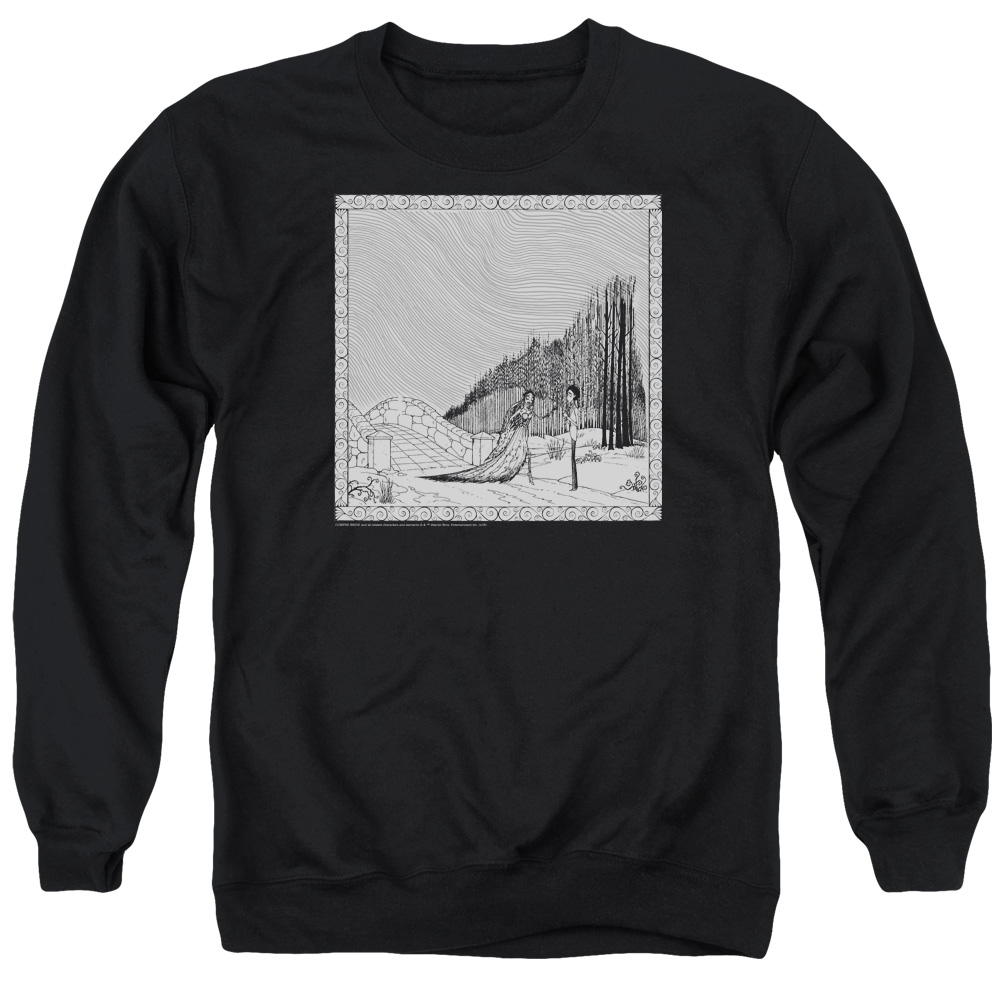 WBM729B-AS-2 Corpse Bride My Darling Adult Crewneck Sweatshirt, Black - Medium