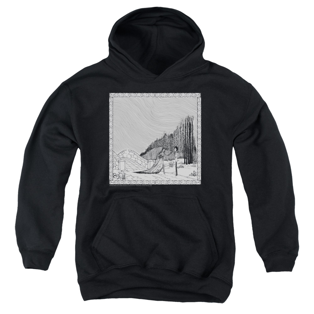 WBM729B-YFTH-1 Corpse Bride My Darling Youth Hooded Sweatshirt, Black - Small