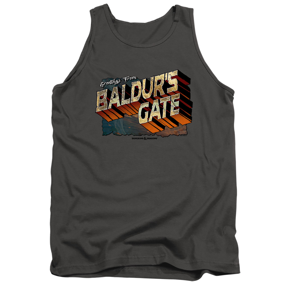 HBRO683-TK-2 Dungeons & Dragons Baldurs Gate Adult Tank Top, Charcoal - Medium