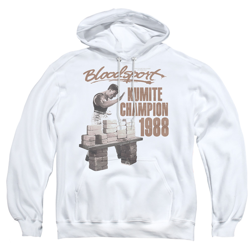 MGM399-AFTH-2 Bloodsport Dux Smash Adult Pullover Hoodie, White - Medium