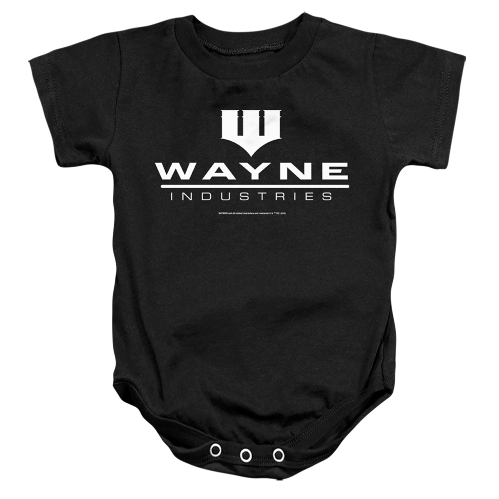 BM3499-SS-2 Batman Wayne Logo On Black Infant Snapsuit, Black - Medium - 12 Month