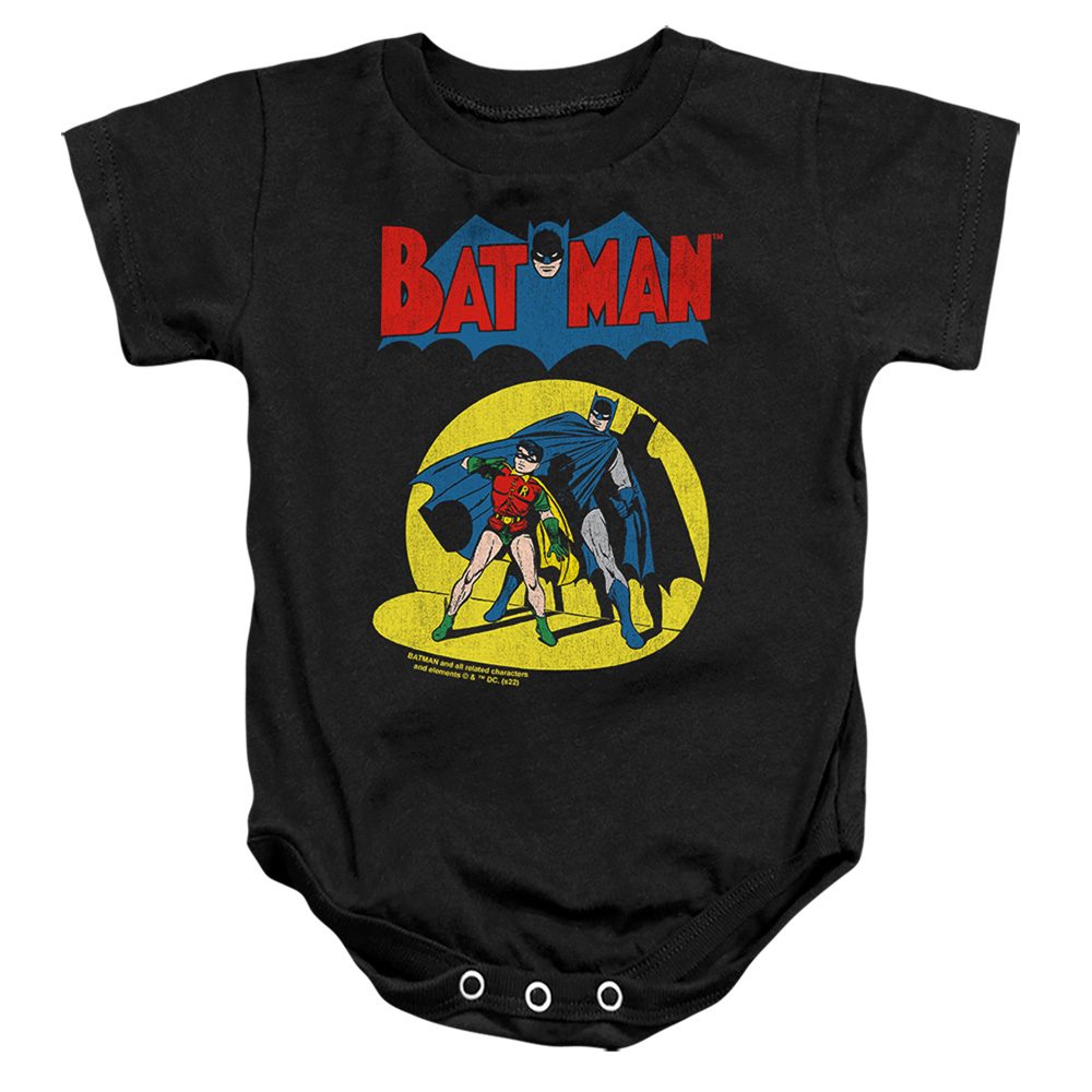 BM3557-SS-1 Batman & Robin Spotlight Infant Snapsuit, Black - Small - 6 Month