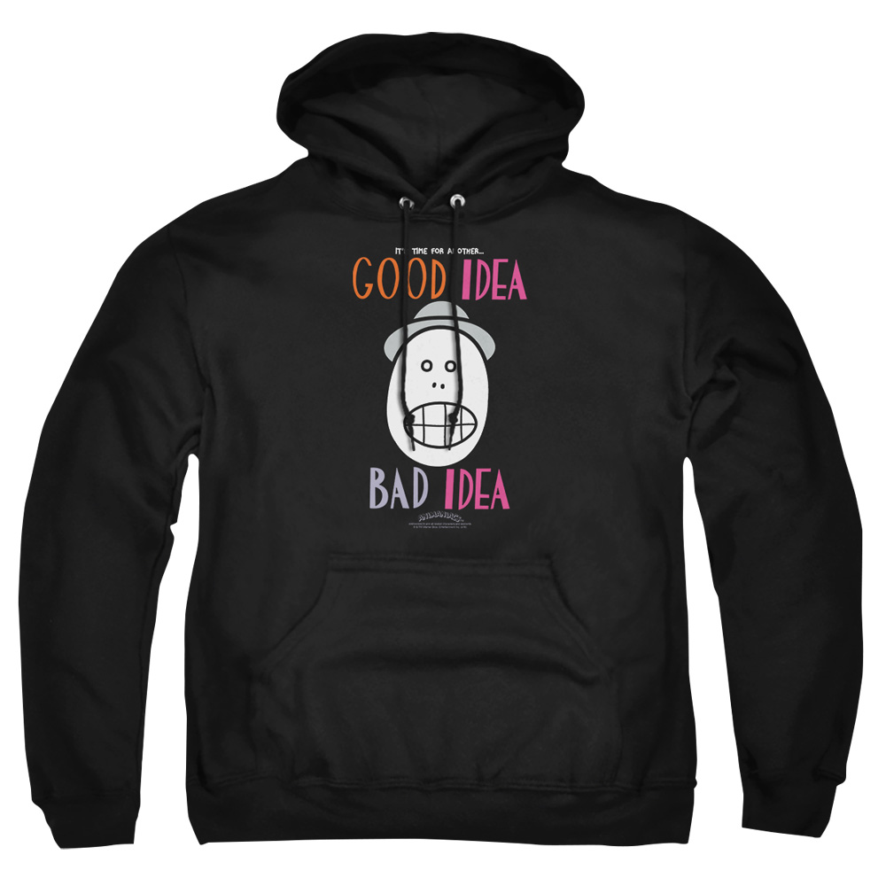 WBT968-AFTH-2 Animaniacs Good Idea Bad Idea Adult Pullover Hoodie, Black - Medium