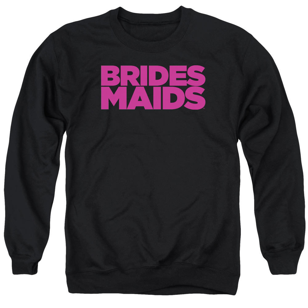 UNI633-AS-2 Bridesmaids Logo Adult Crewneck Sweatshirt, Black - Medium