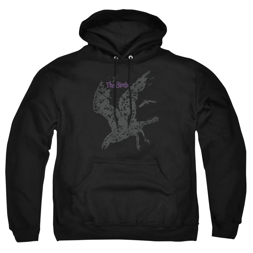 UNI893-AFTH-4 Birds Poster Adult Pullover Hoodie, Black - Extra Large