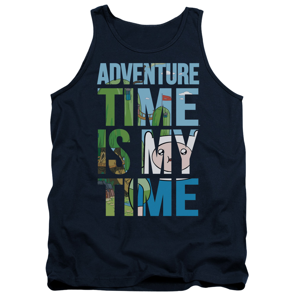 CN423-TK-2 Adventure Time My Time Adult Tank Top, Navy - Medium