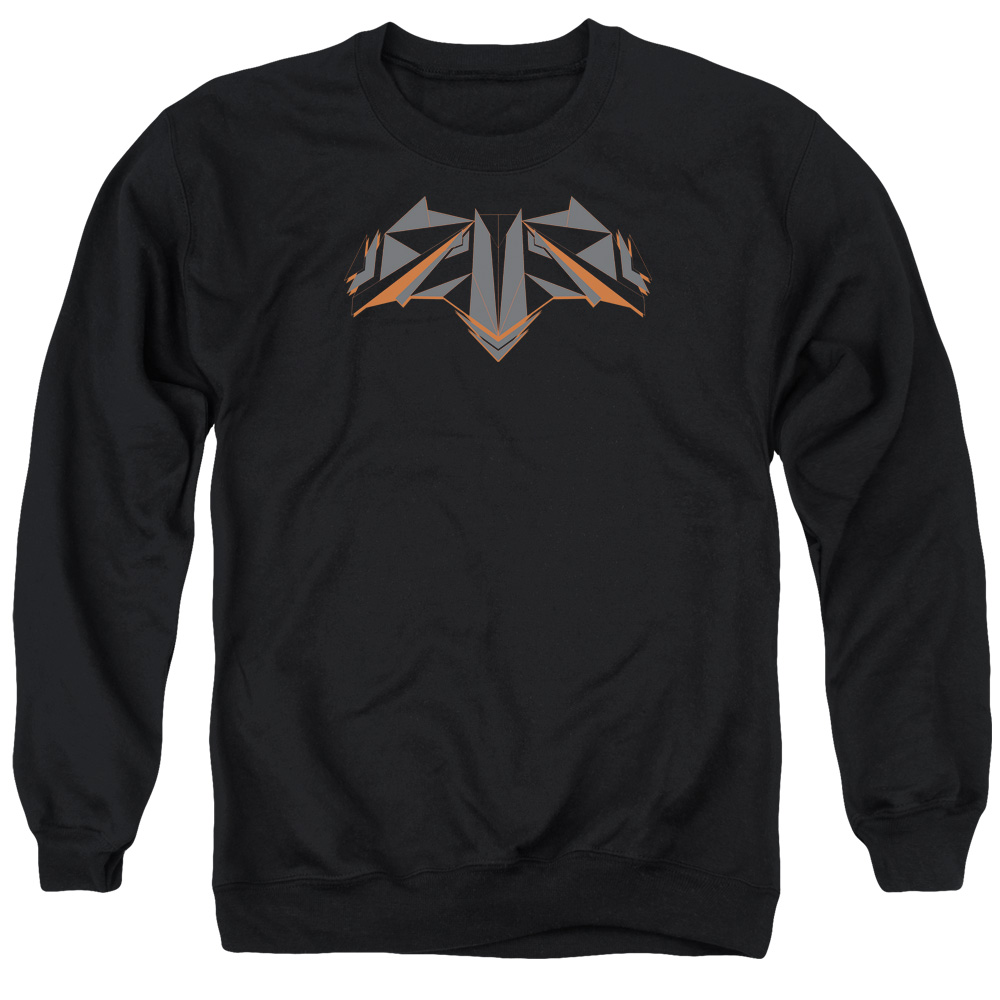 BVS113B-AS-5 Batman vs Superman Tech Bat Logo Adult Crewneck Sweatshirt, Black - 2X
