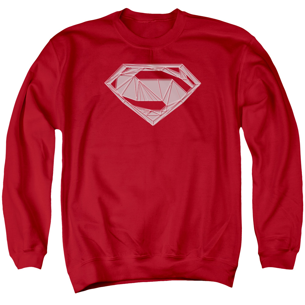 BVS119-AS-4 Batman vs Superman Techy S Adult Crewneck Sweatshirt, Red - Extra Large