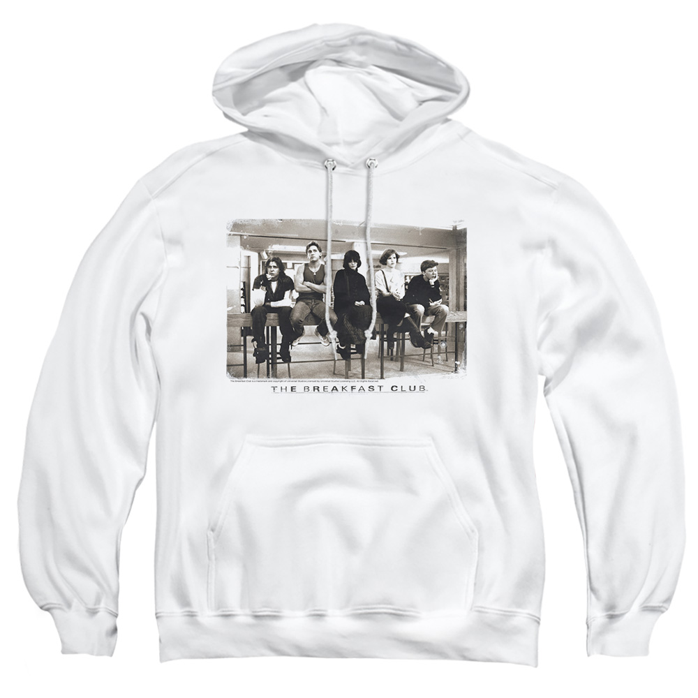 UNI559-AFTH-2 Breakfast Club Mugs Adult Pullover Hoodie, White - Medium