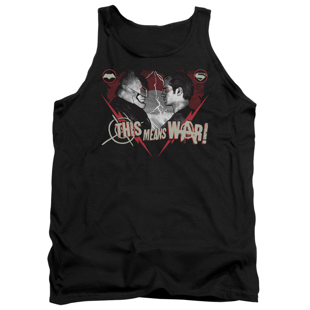 BVS132-TK-1 Batman vs Superman This Means War Adult Tank Top, Black - Small