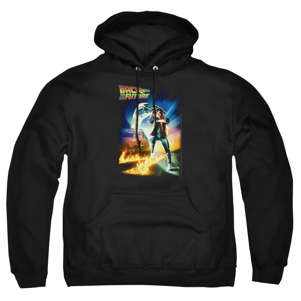 UNI284-AFTH-5 Back to the Future Poster Adult Pullover Hoodie, Black - 2X