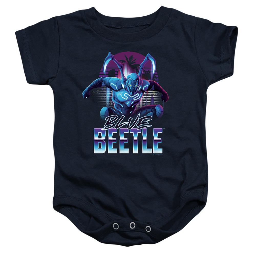 BBTL10002-SS-4 Blue Beetle 2023 City Protector Infant Snapsuit, Navy - Extra Large - 24 Month