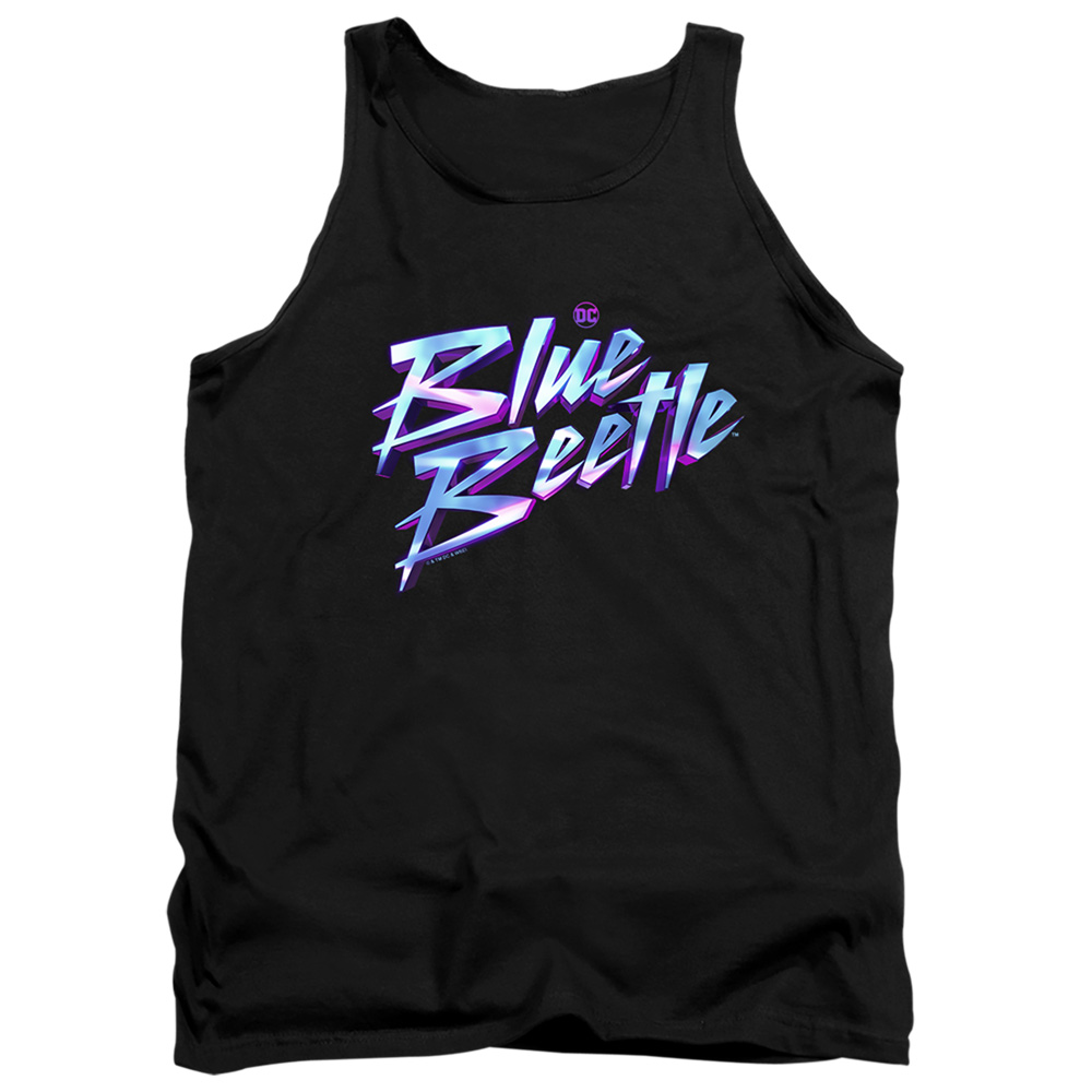 BBTL10000-TK-1 Blue Beetle 2023 Logo Adult Tank Top, Black - Small